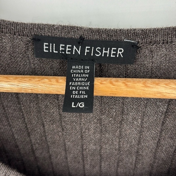 Eileen Fisher Wool Scoop Neck Dress Women’s Size Large in Gray / Brown Taupe EUC - Picture 4 of 9